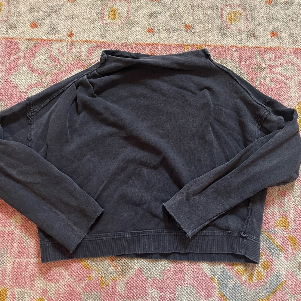 Free People Dark Gray Mock Neck Pullover